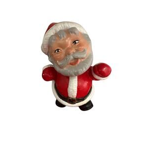Vintage Ceramic Santa Claus Christmas Figurine Shelf Sitter 1974 Hand Painted